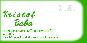 kristof baba business card